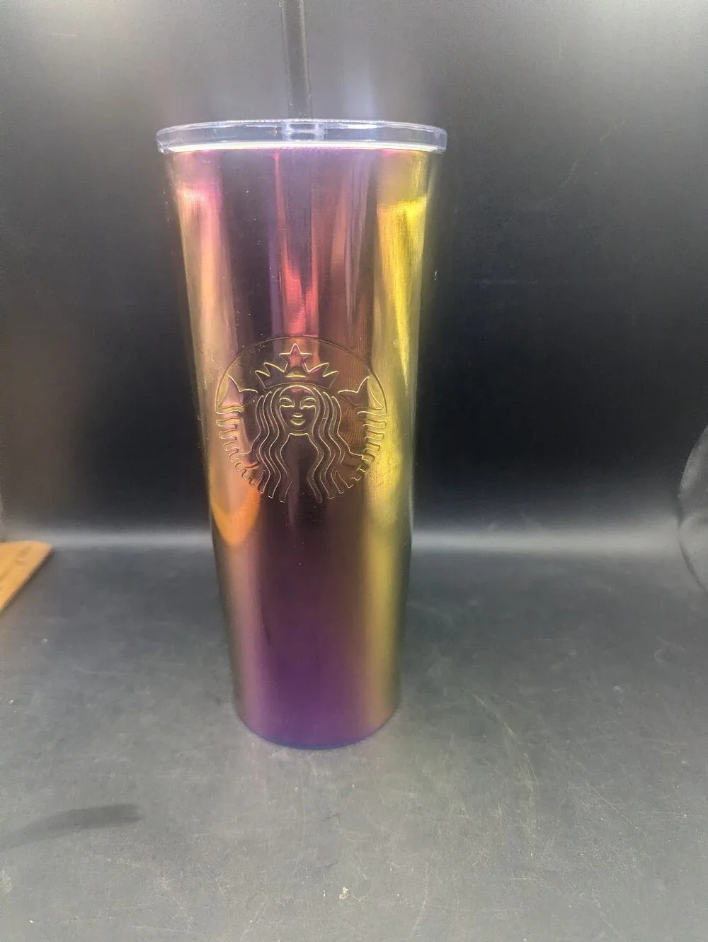 Starbucks Iridescent Rainbow Purple Oil Slick Stainless Steel Tumbler 24oz
